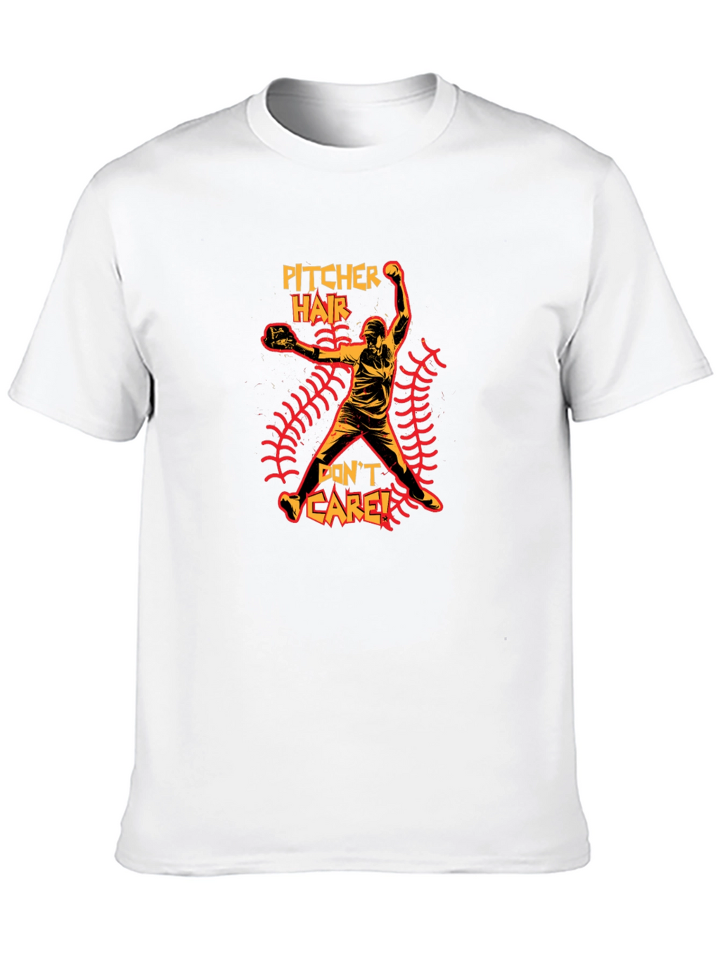 Pitcher Hair Dont Care Graphic T-Shirt