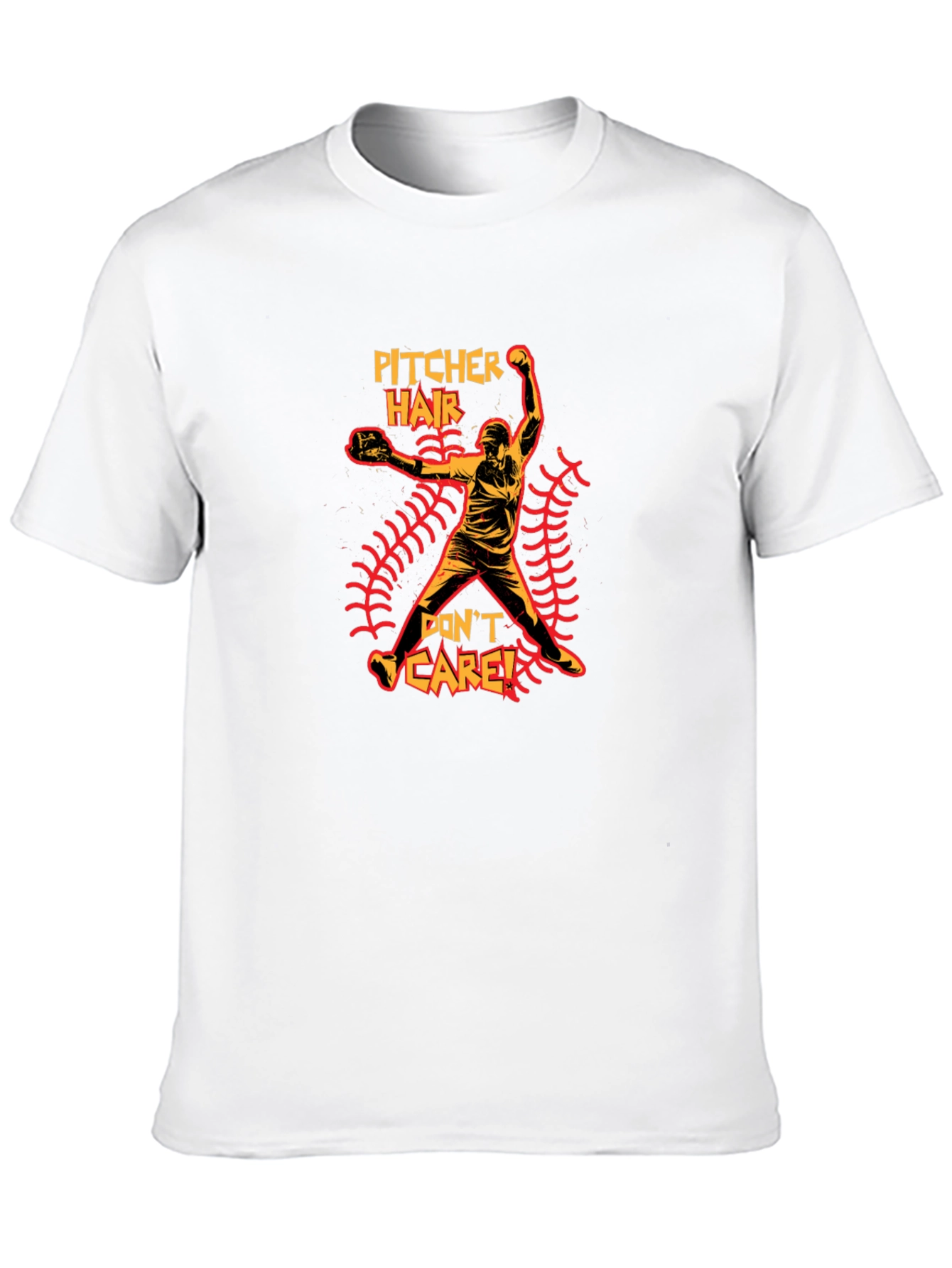 Pitcher Hair Dont Care Graphic T-Shirt