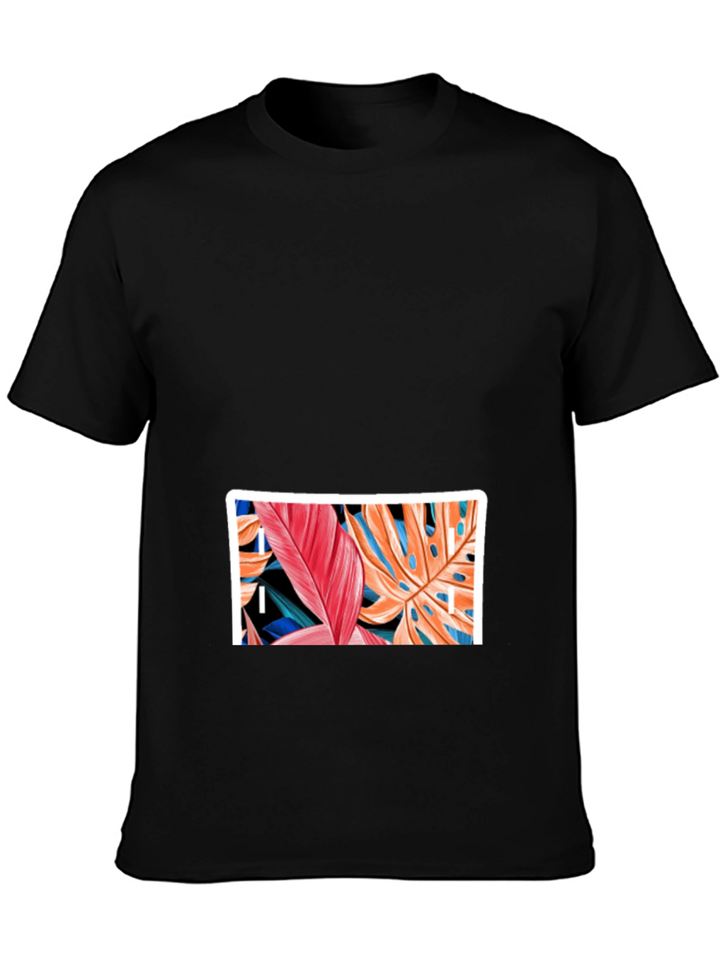 Tropical Leaf Graphic Black T-Shirt