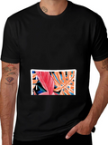 Tropical Leaf Graphic Black T-Shirt