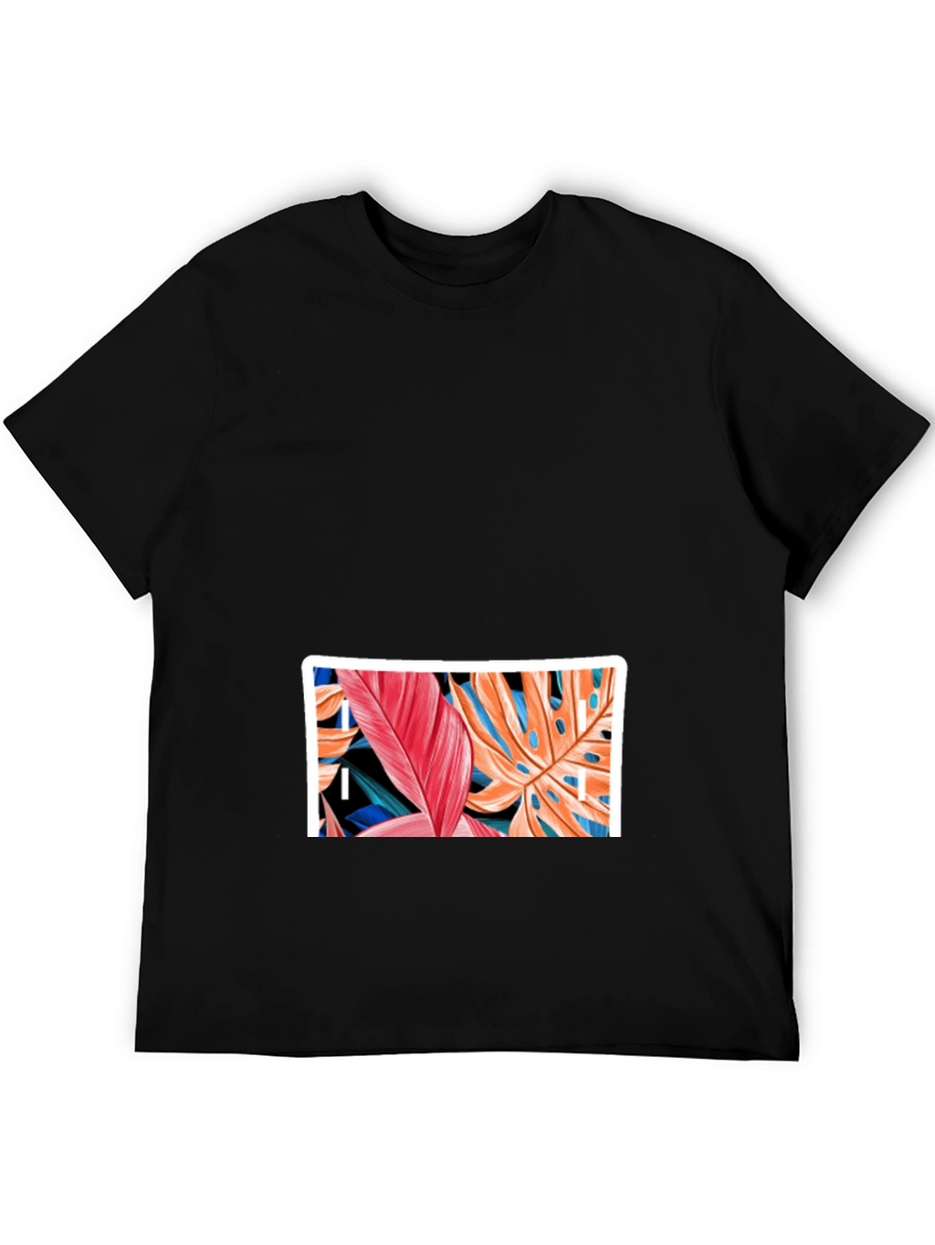 Tropical Leaf Graphic Black T-Shirt