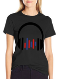 Modern Headphones Graphic Tee - Black