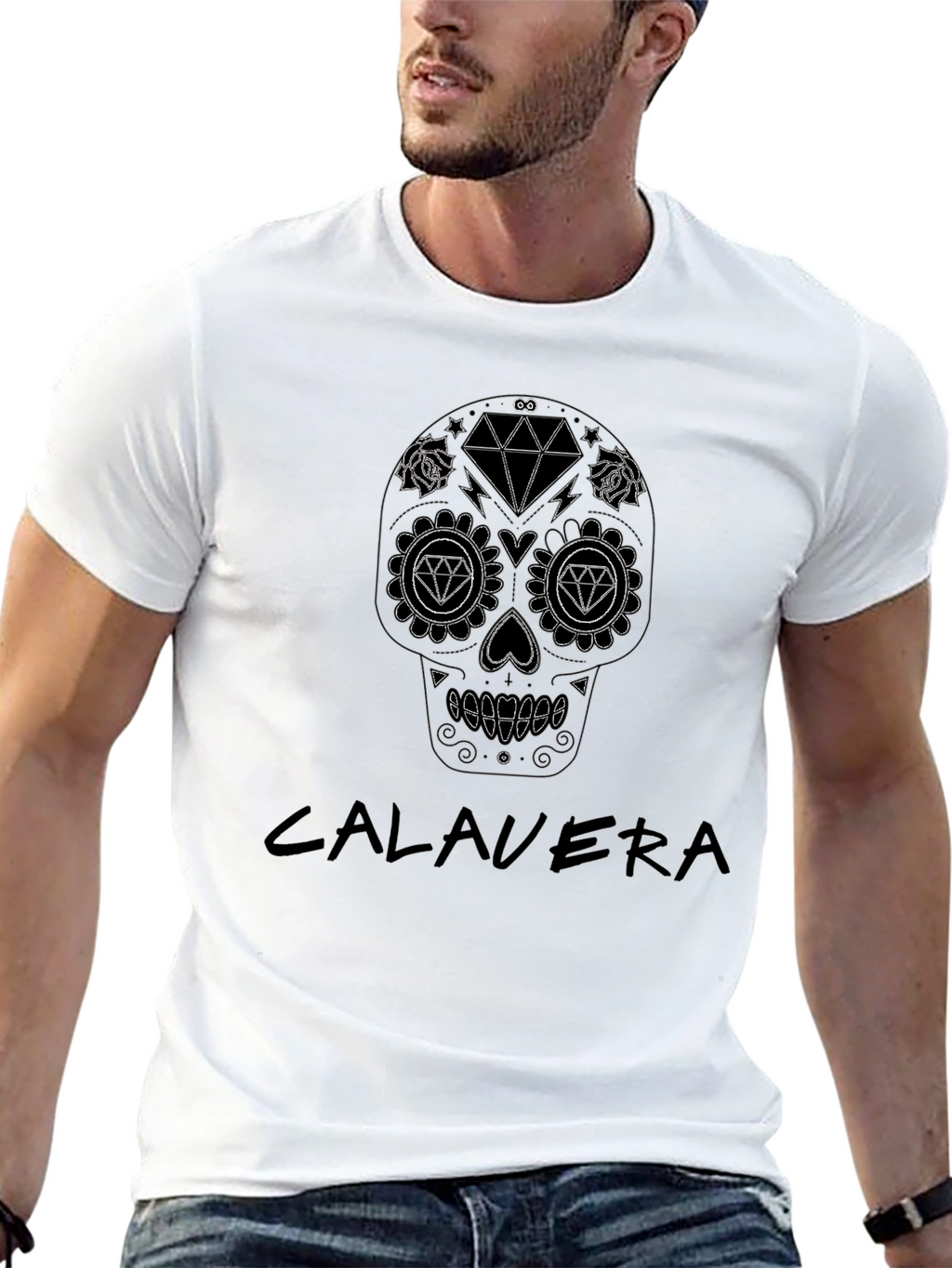 Calavera Skull Graphic Black T-Shirt