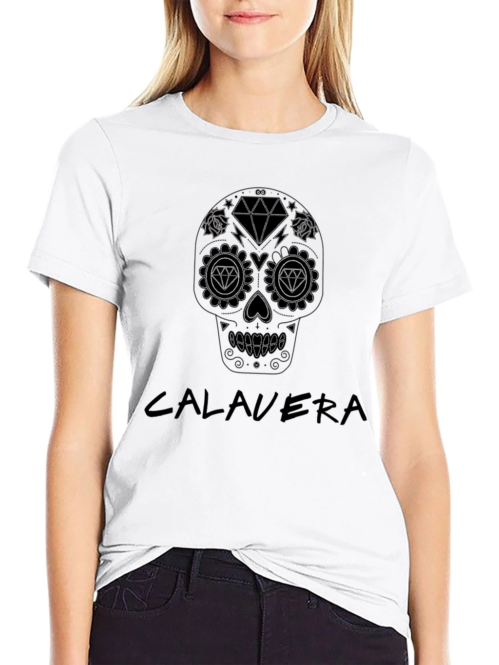 Calavera Skull Graphic Black T-Shirt