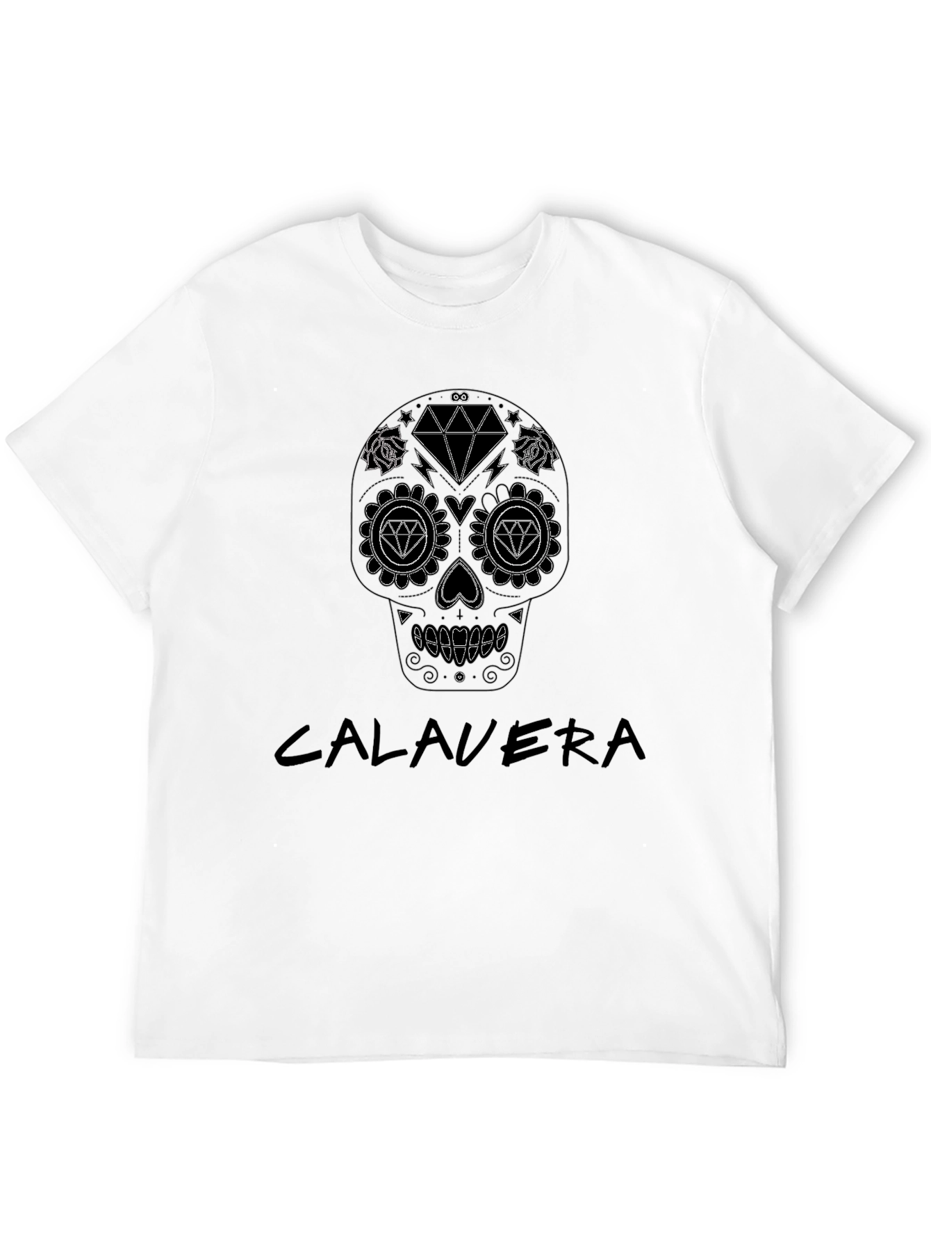 Calavera Skull Graphic Black T-Shirt