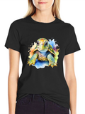 Turtle Graphic Tee - Artistic Sea Turtle Shirt