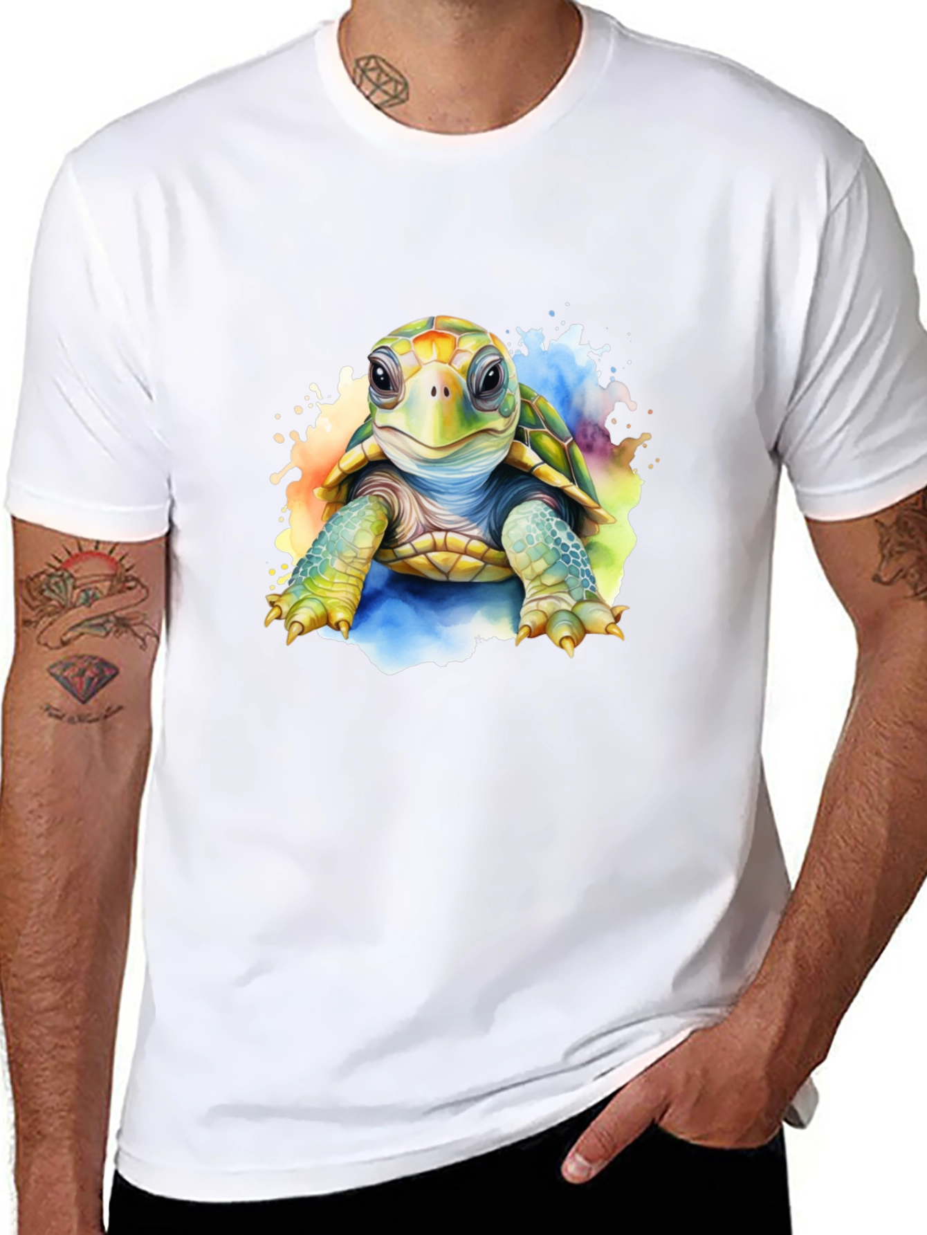 Turtle Graphic Tee - Artistic Sea Turtle Shirt