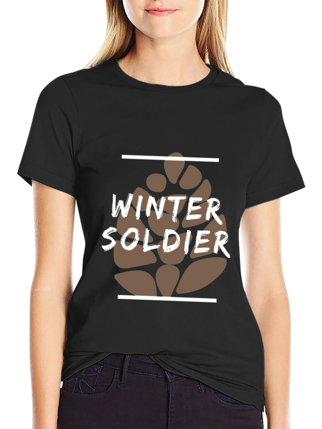 Winter Soldier Graphic Tee - Black Cotton Blend