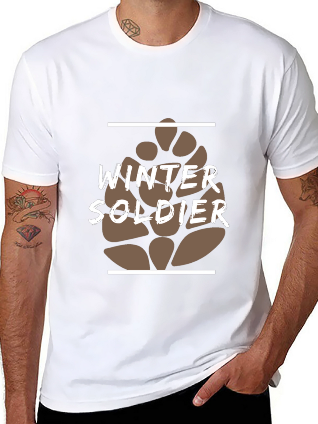Winter Soldier Graphic Tee - Black Cotton Blend