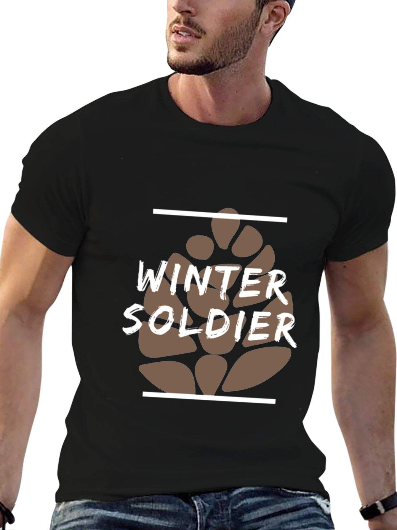Winter Soldier Graphic Tee - Black Cotton Blend