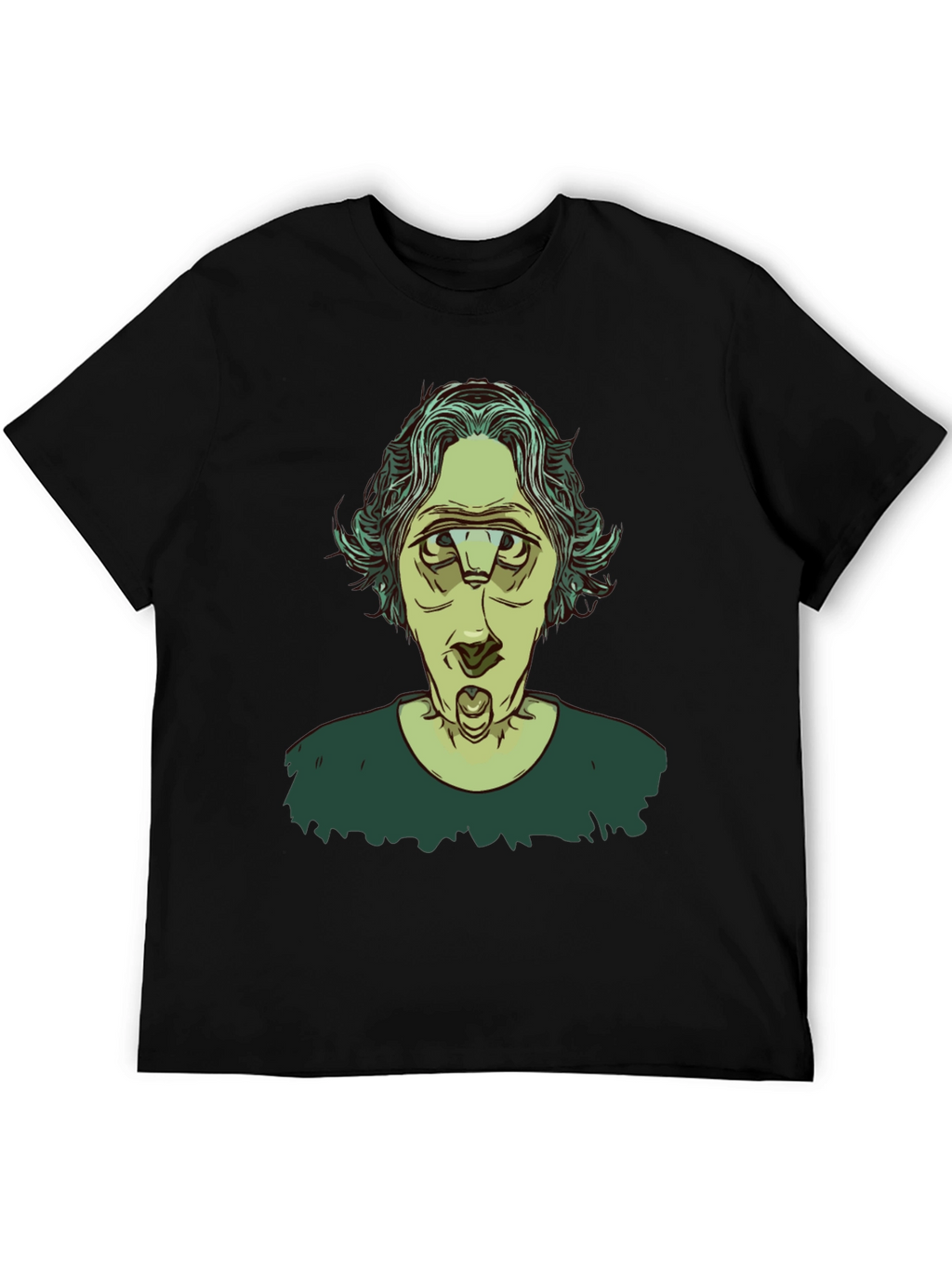 Unique Three-Eyed Character Black Graphic T-Shirt