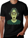 Unique Three-Eyed Character Black Graphic T-Shirt