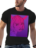 Edgy Demon Girl Graphic Tee - Black Unisex T-Shirt