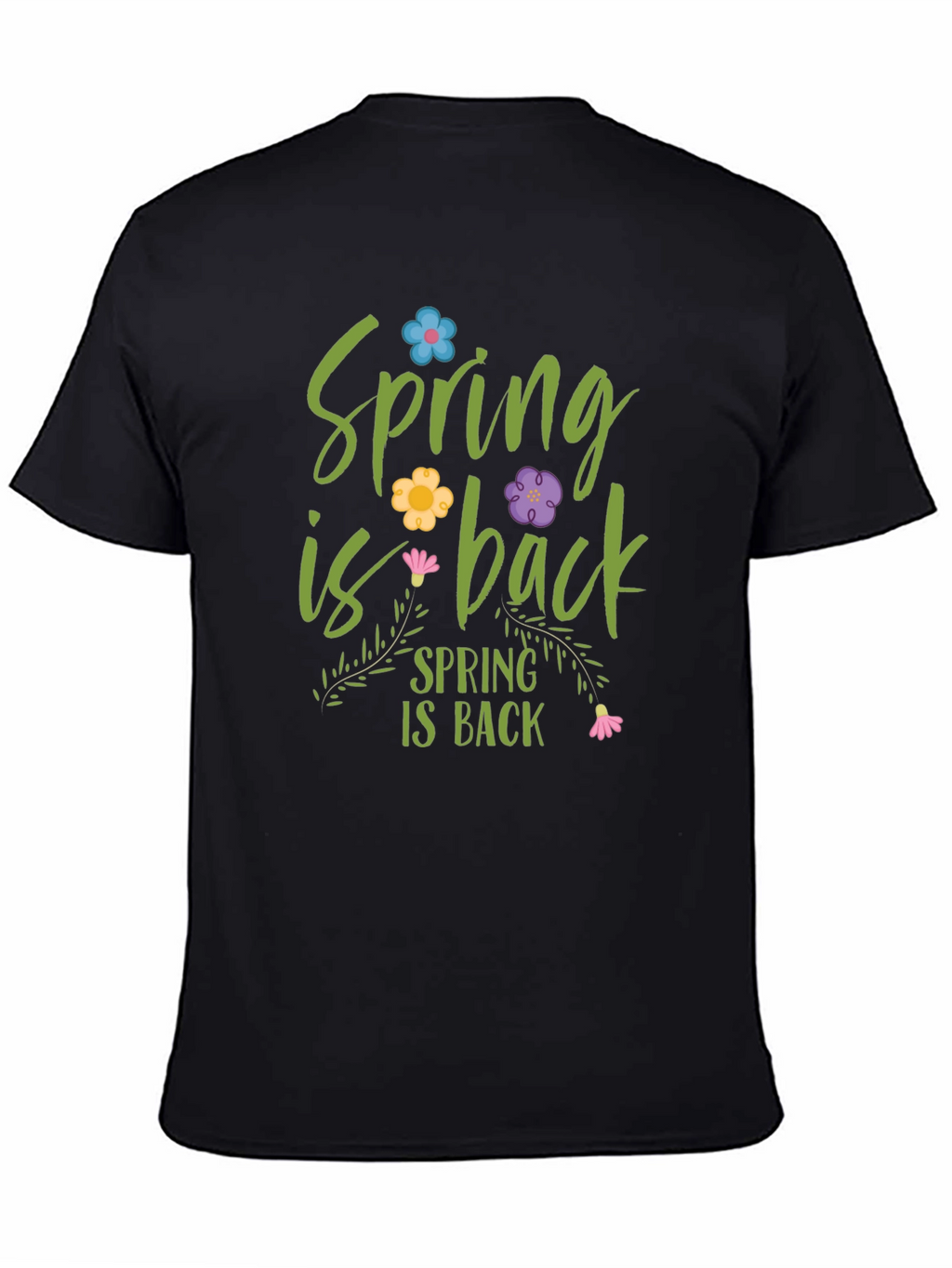 Spring is Back Graphic Tee - Black
