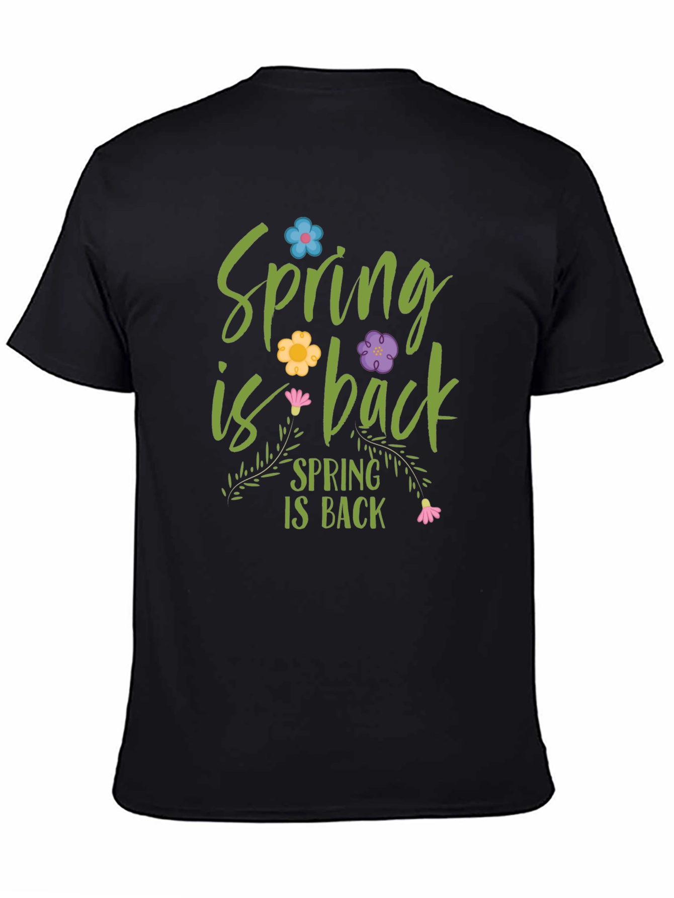 Spring is Back Graphic Tee - Black