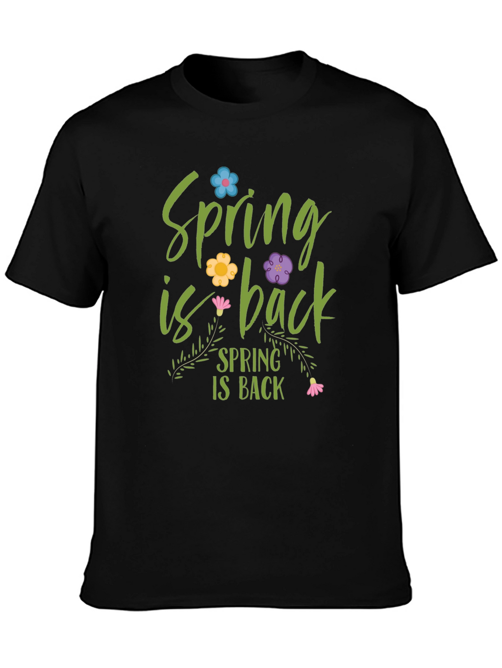 Spring is Back Graphic Tee - Black