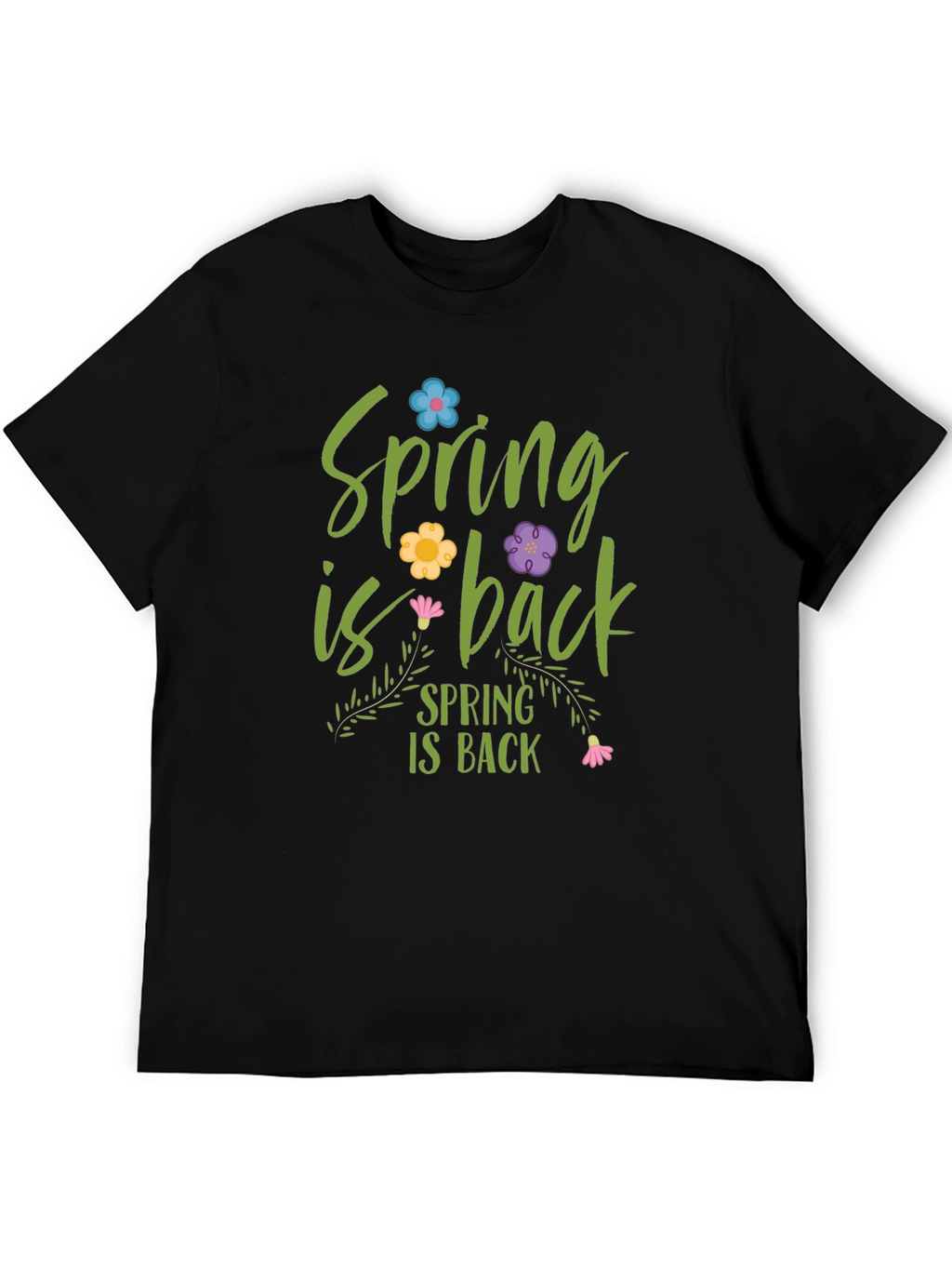 Spring is Back Graphic Tee - Black