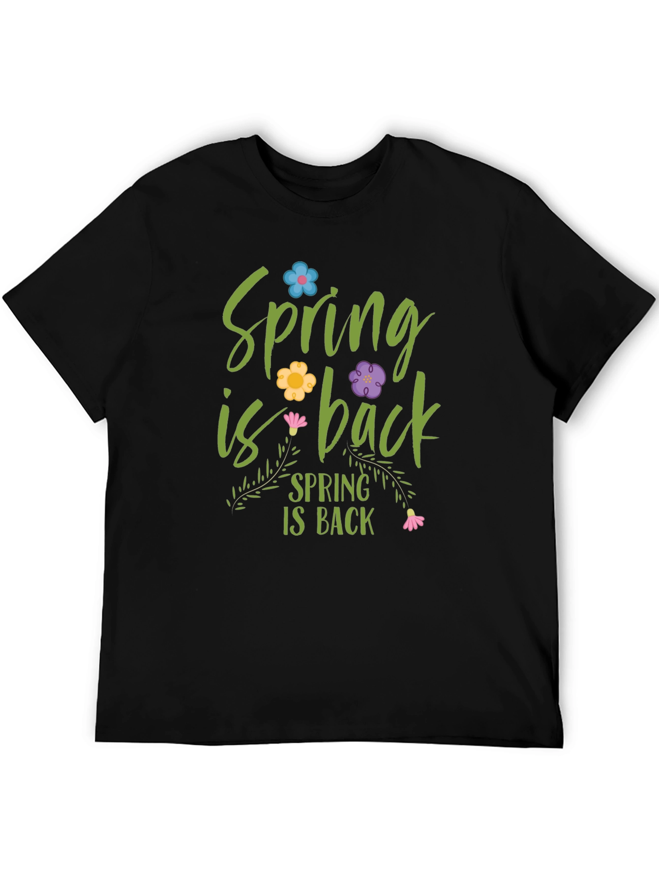 Spring is Back Graphic Tee - Black