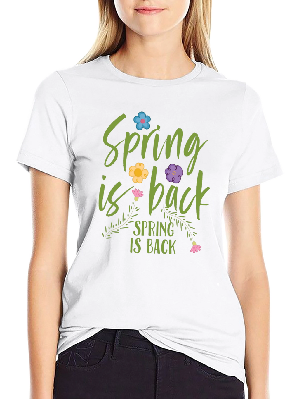 Spring is Back Graphic Tee - Black