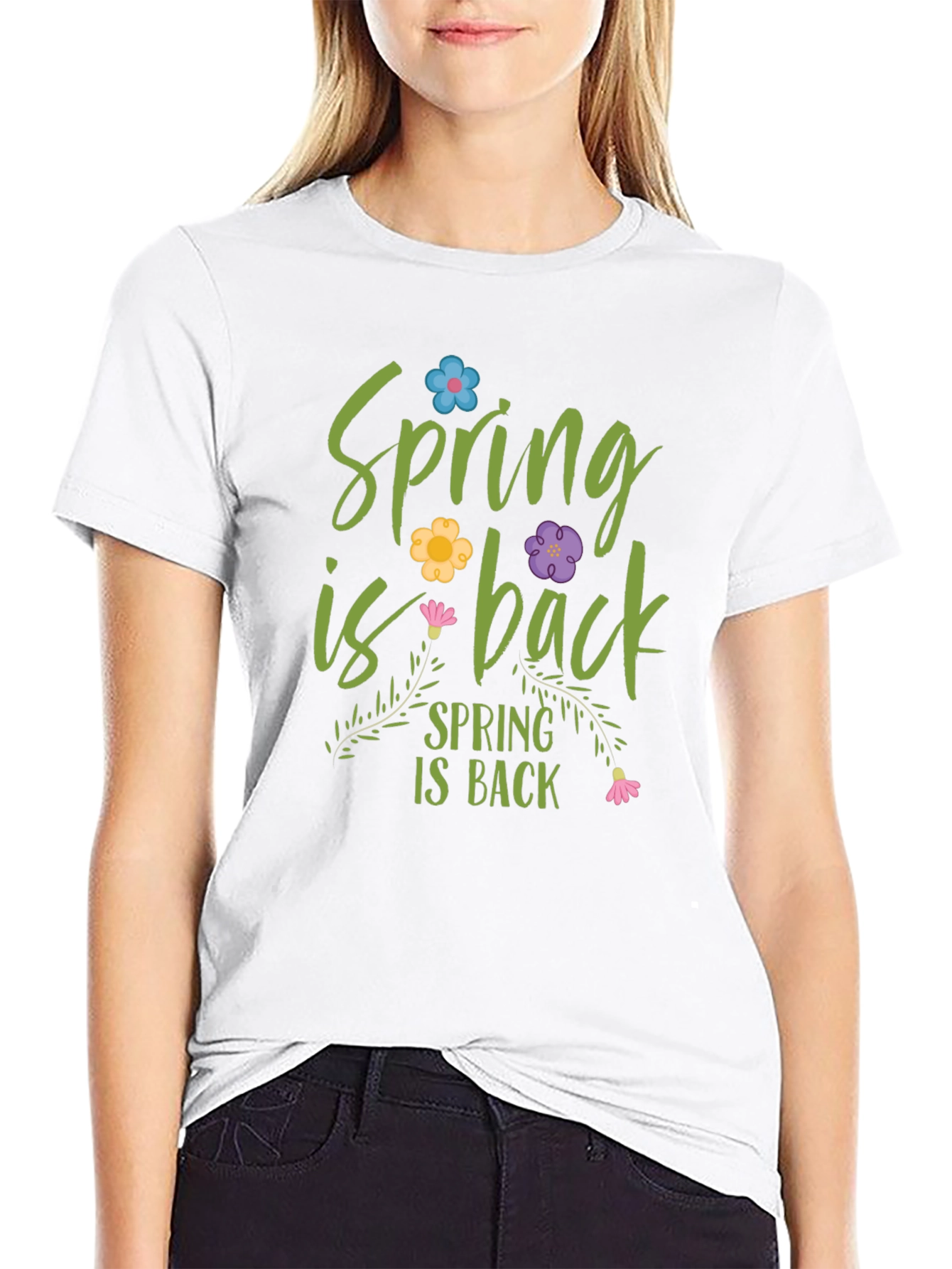 Spring is Back Graphic Tee - Black