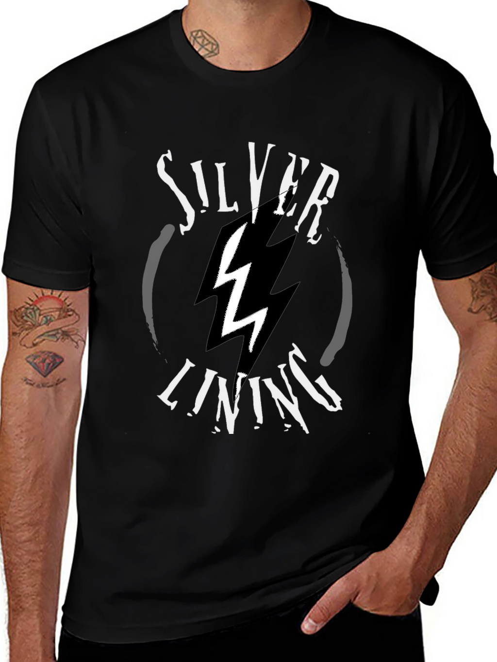 Silver Lining Graphic T-Shirt - Black