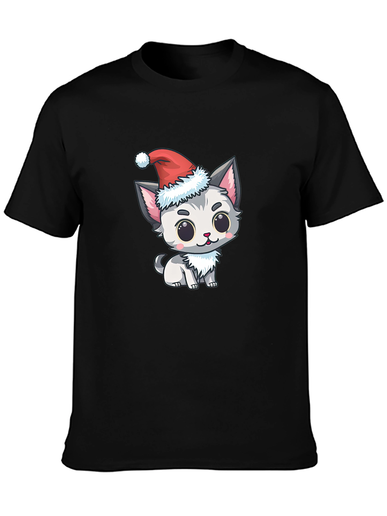 Festive Kitten Tee - Cute Holiday Apparel
