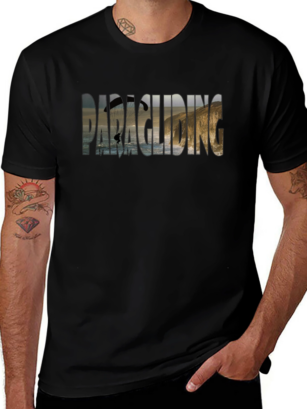 Paragliding Graphic T-Shirt: Coastal Adventure Tee