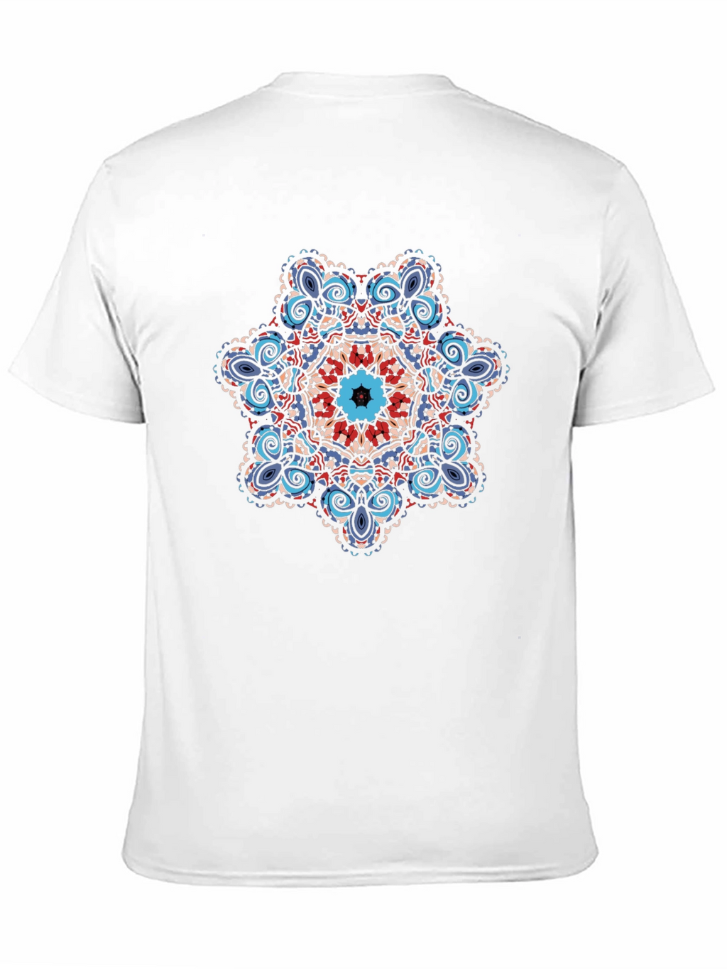 Geometric Mandala Graphic Tee - Black Cotton Blend