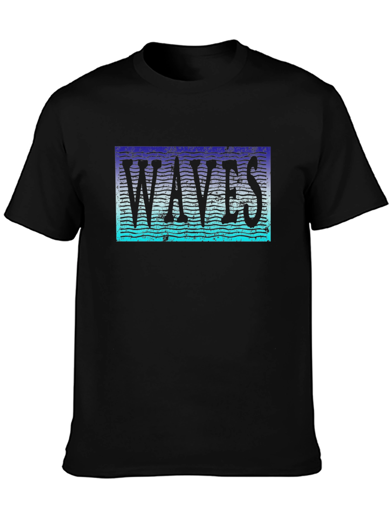 Waves Graphic T-Shirt - Trendy Black Tee