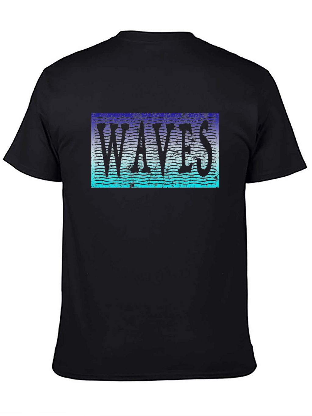 Waves Graphic T-Shirt - Trendy Black Tee