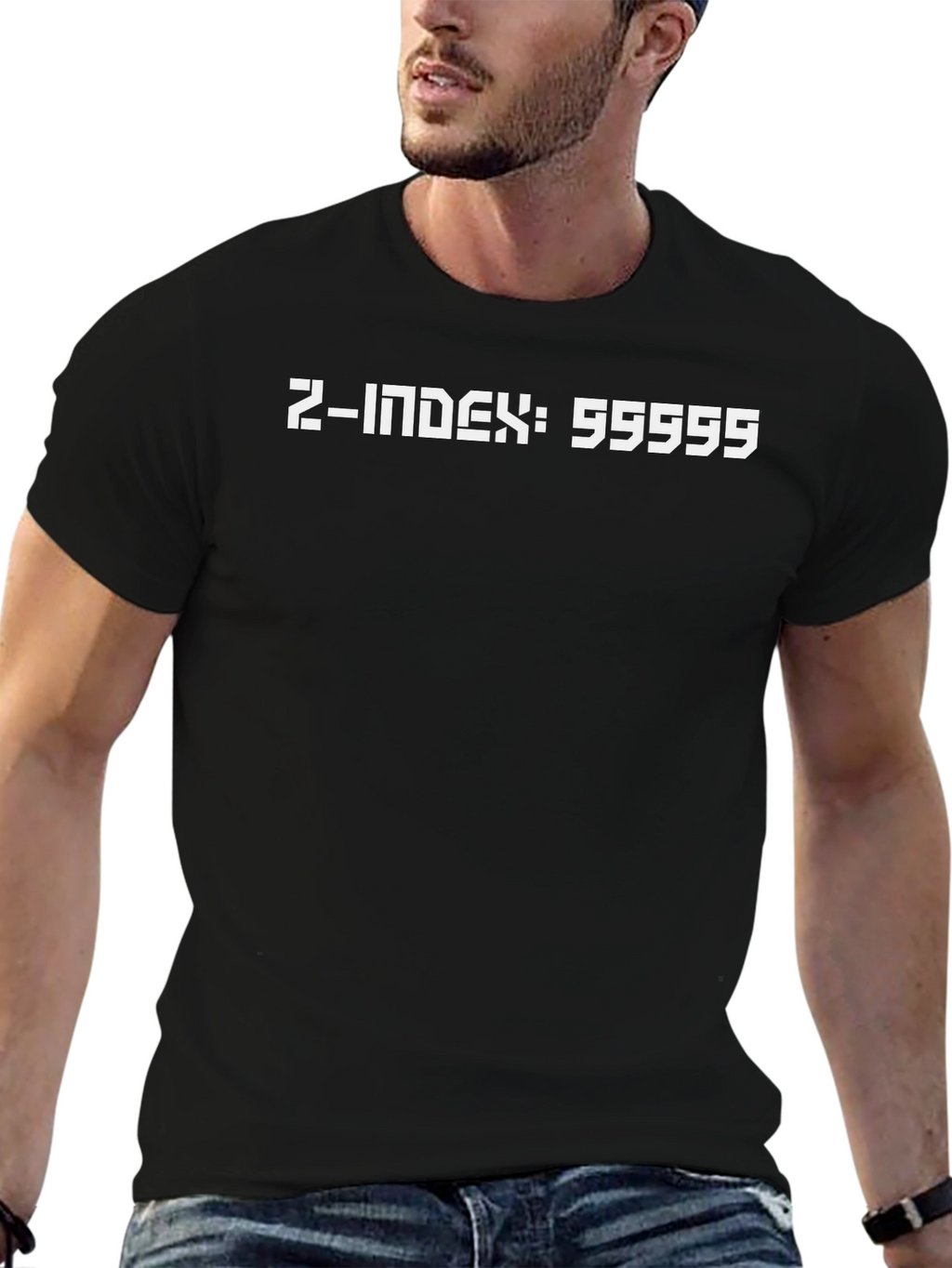 Z-Index 55555 Black T-Shirt