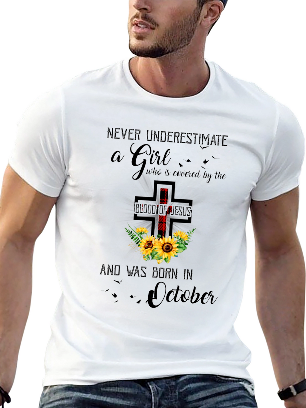 Never Underestimate a Girl Born in October T-Shirt