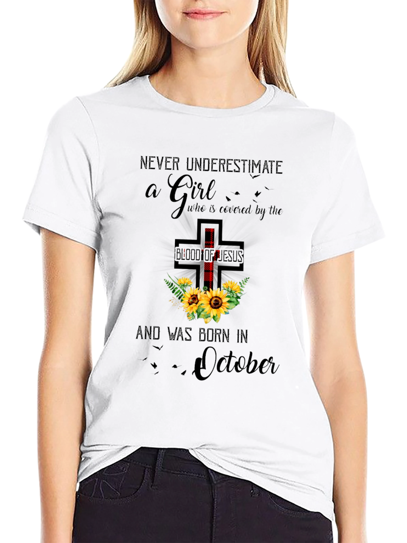 Never Underestimate a Girl Born in October T-Shirt