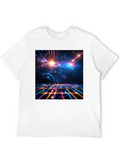 Nebula Space Graphic Tee - Stylish Black Cotton T-Shirt