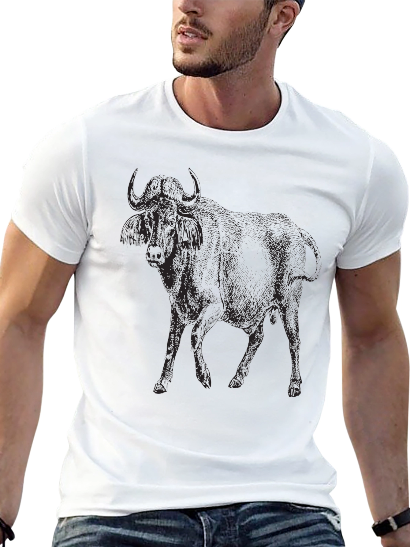Black Wildebeest Graphic T-Shirt