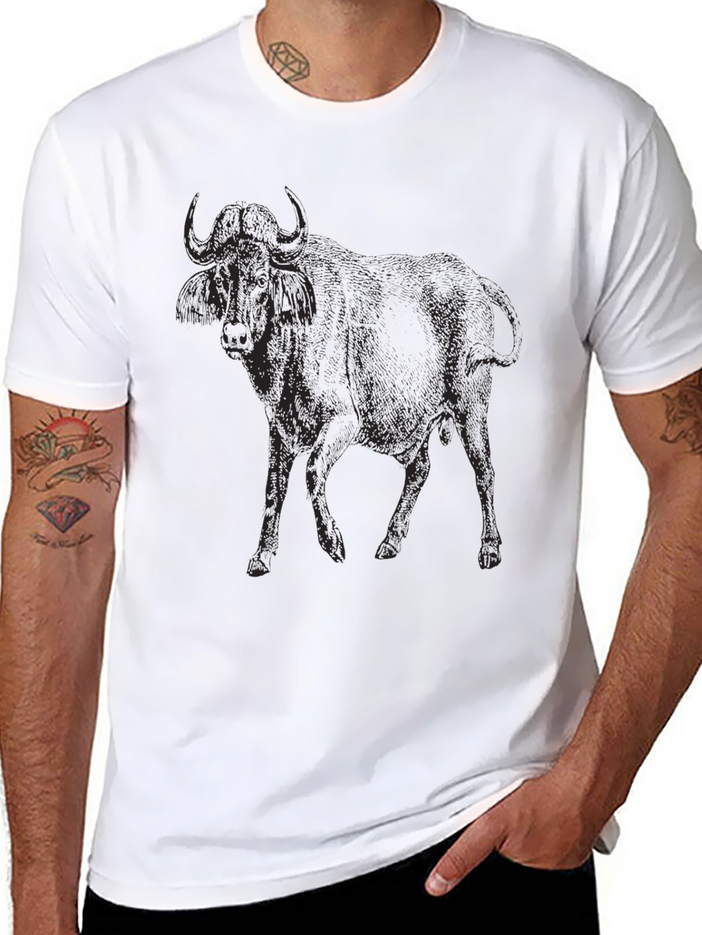 Black Wildebeest Graphic T-Shirt
