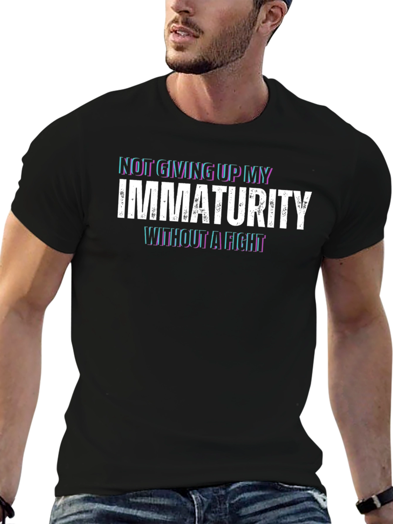 Funny Immaturity Without A Fight Graphic T-Shirt