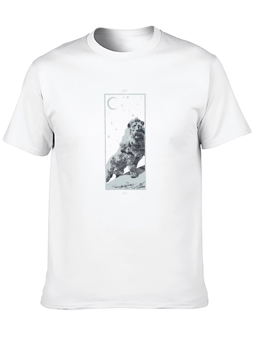 Lion Constellation Graphic Tee - Black Cotton T-Shirt