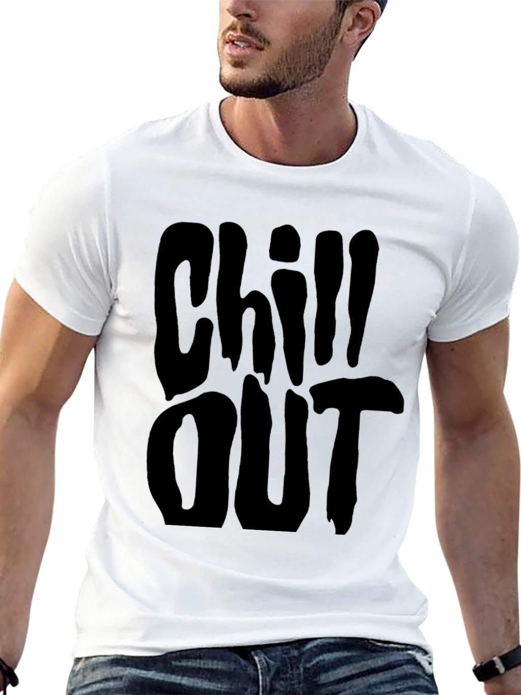 Chill Out Black T-Shirt Relaxed Casual Wear
