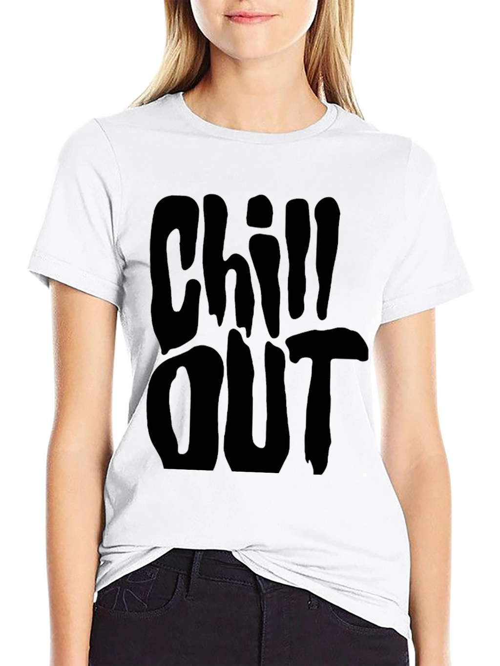 Chill Out Black T-Shirt Relaxed Casual Wear