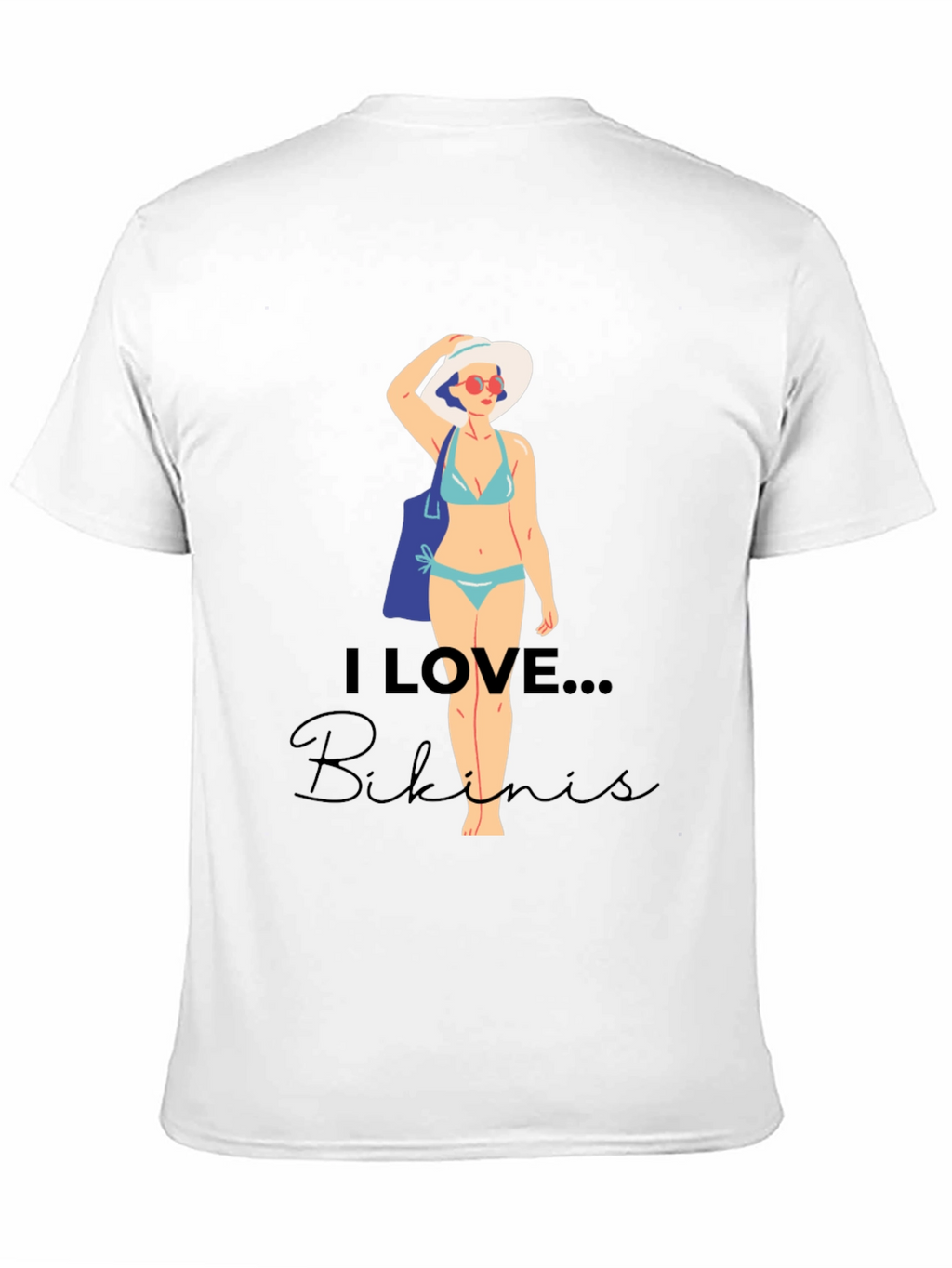 I Love Bikinis Graphic Tee - Casual Summer Style