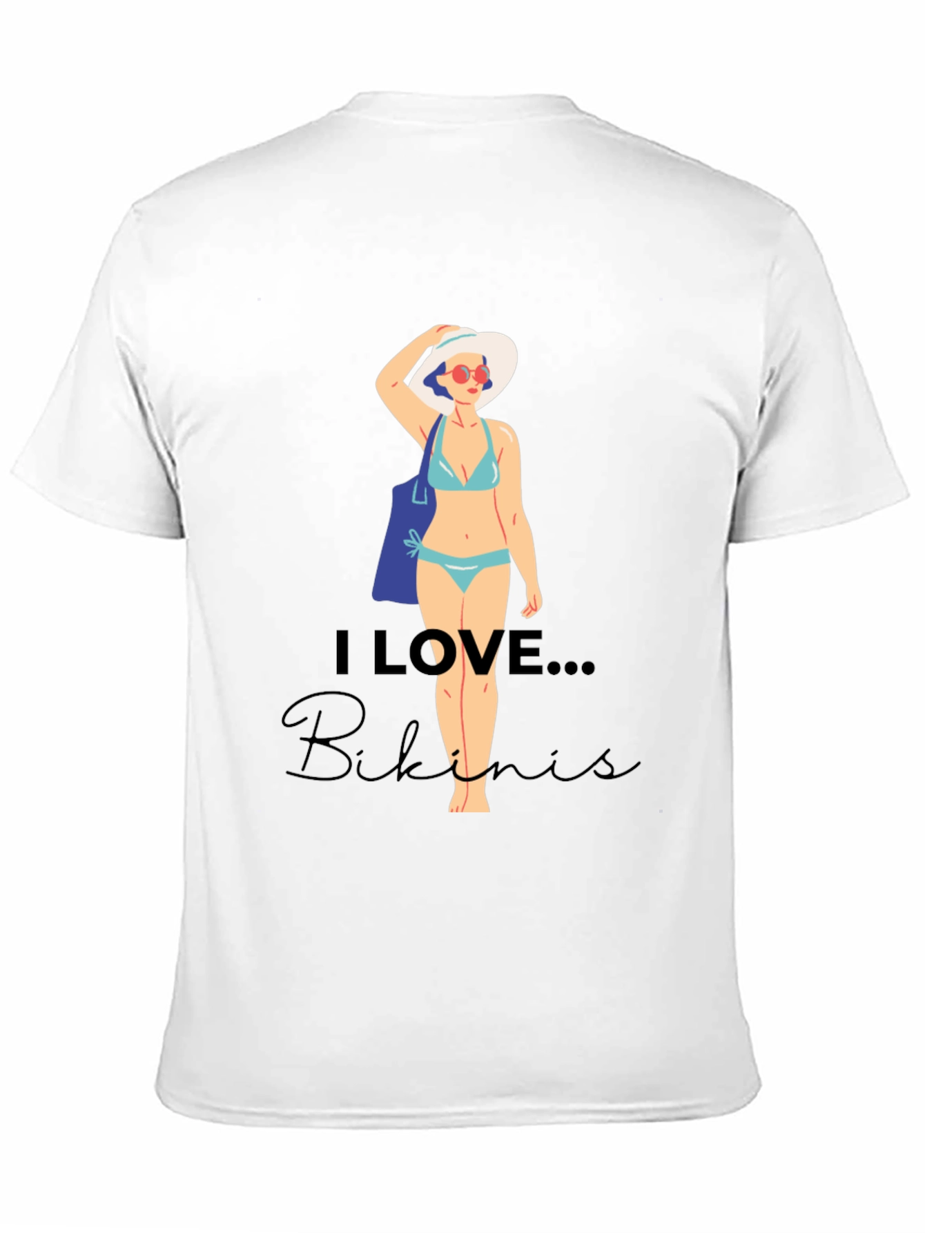 I Love Bikinis Graphic Tee - Casual Summer Style