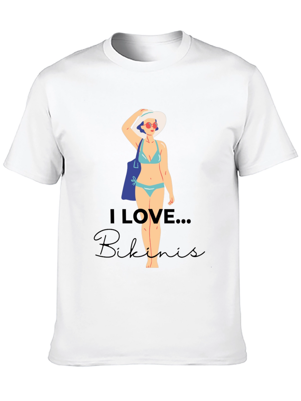 I Love Bikinis Graphic Tee - Casual Summer Style