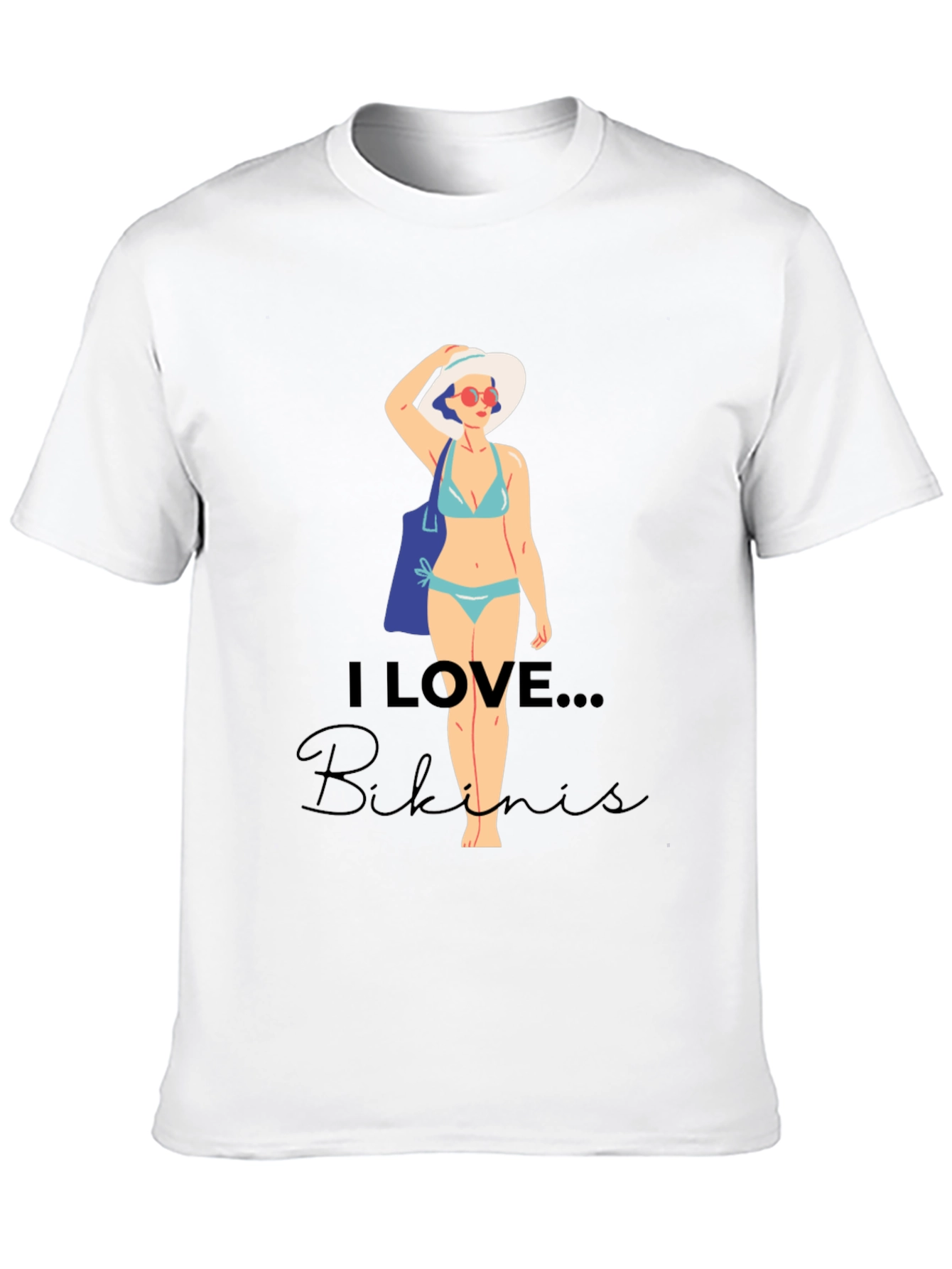 I Love Bikinis Graphic Tee - Casual Summer Style