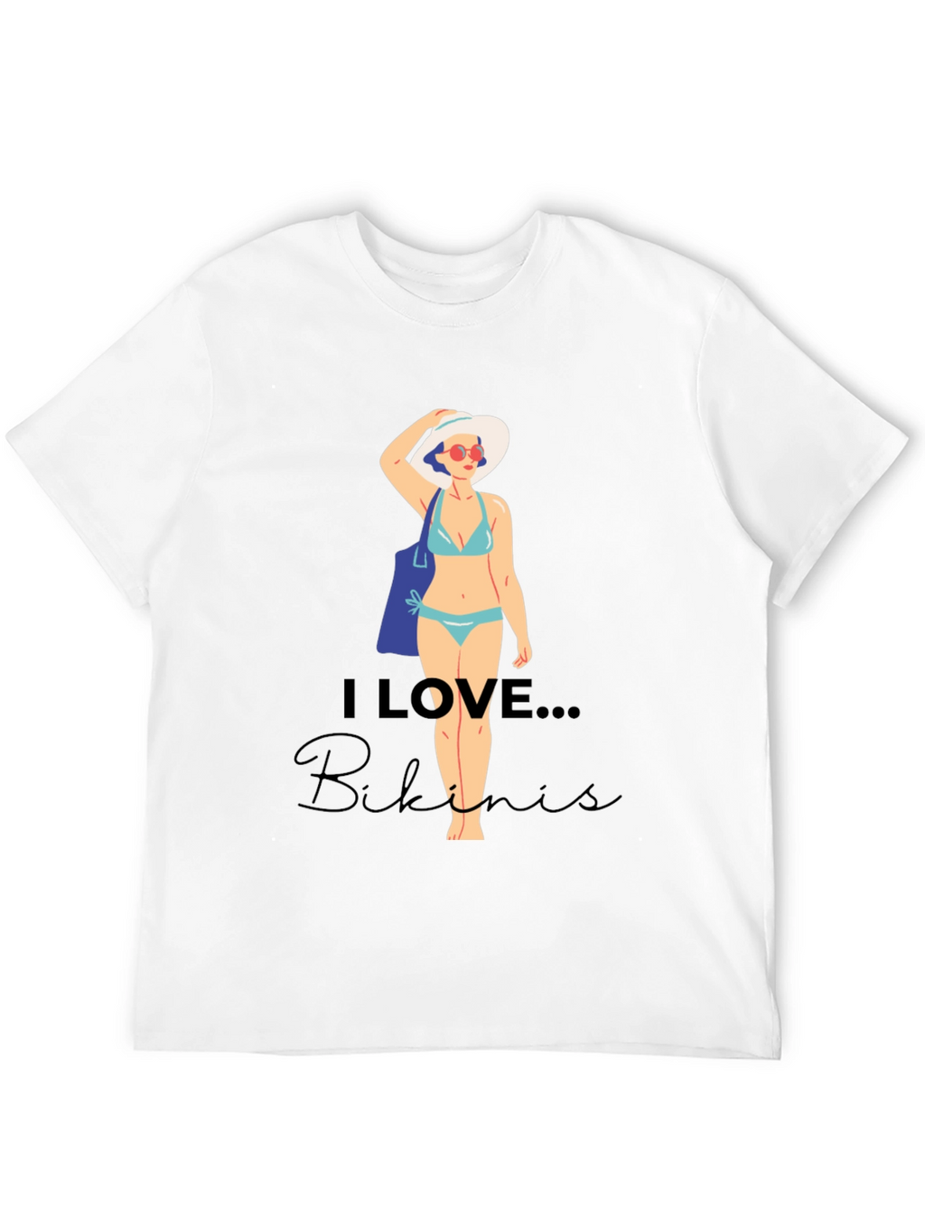 I Love Bikinis Graphic Tee - Casual Summer Style