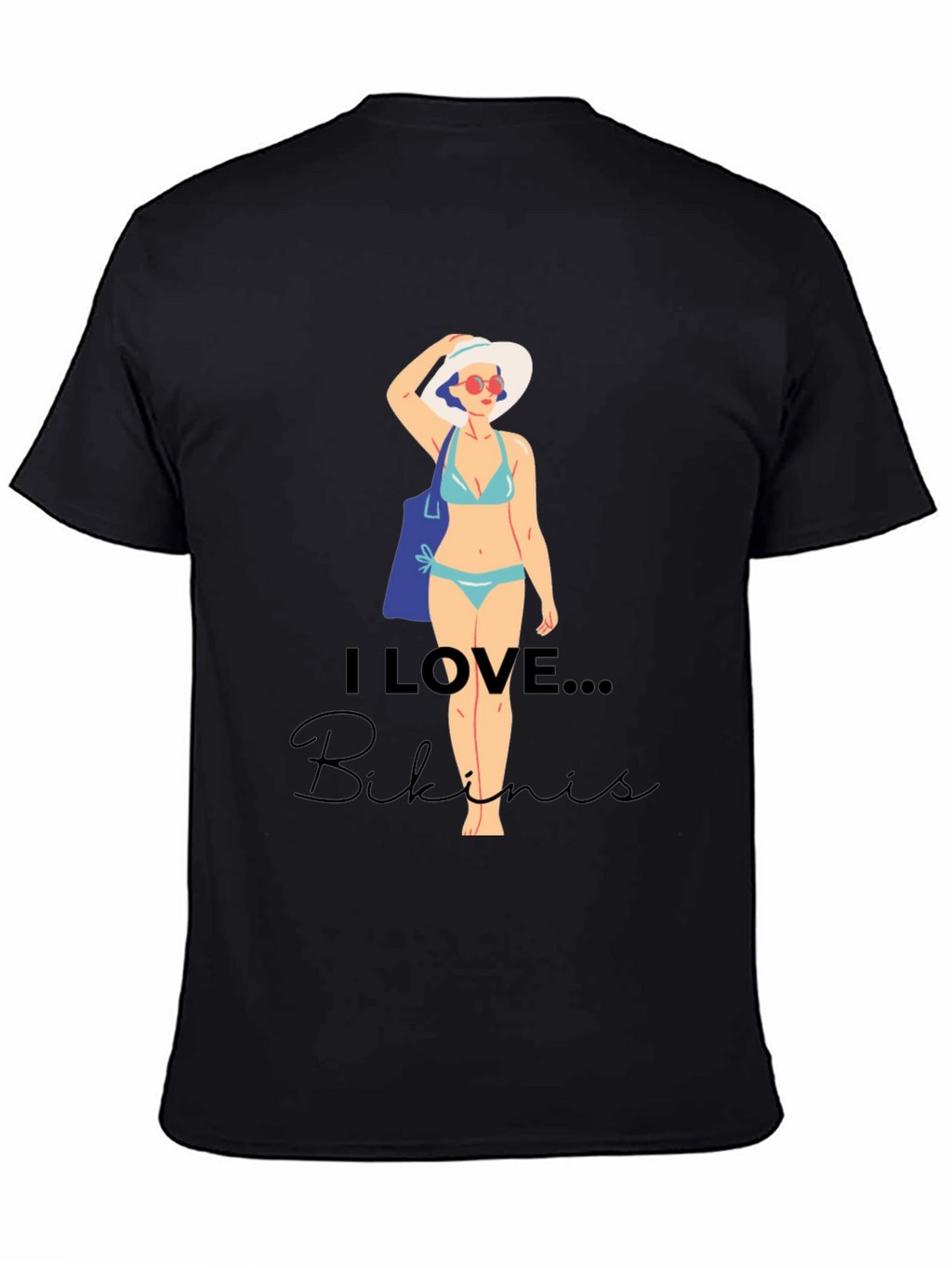 I Love Bikinis Graphic Tee - Casual Summer Style