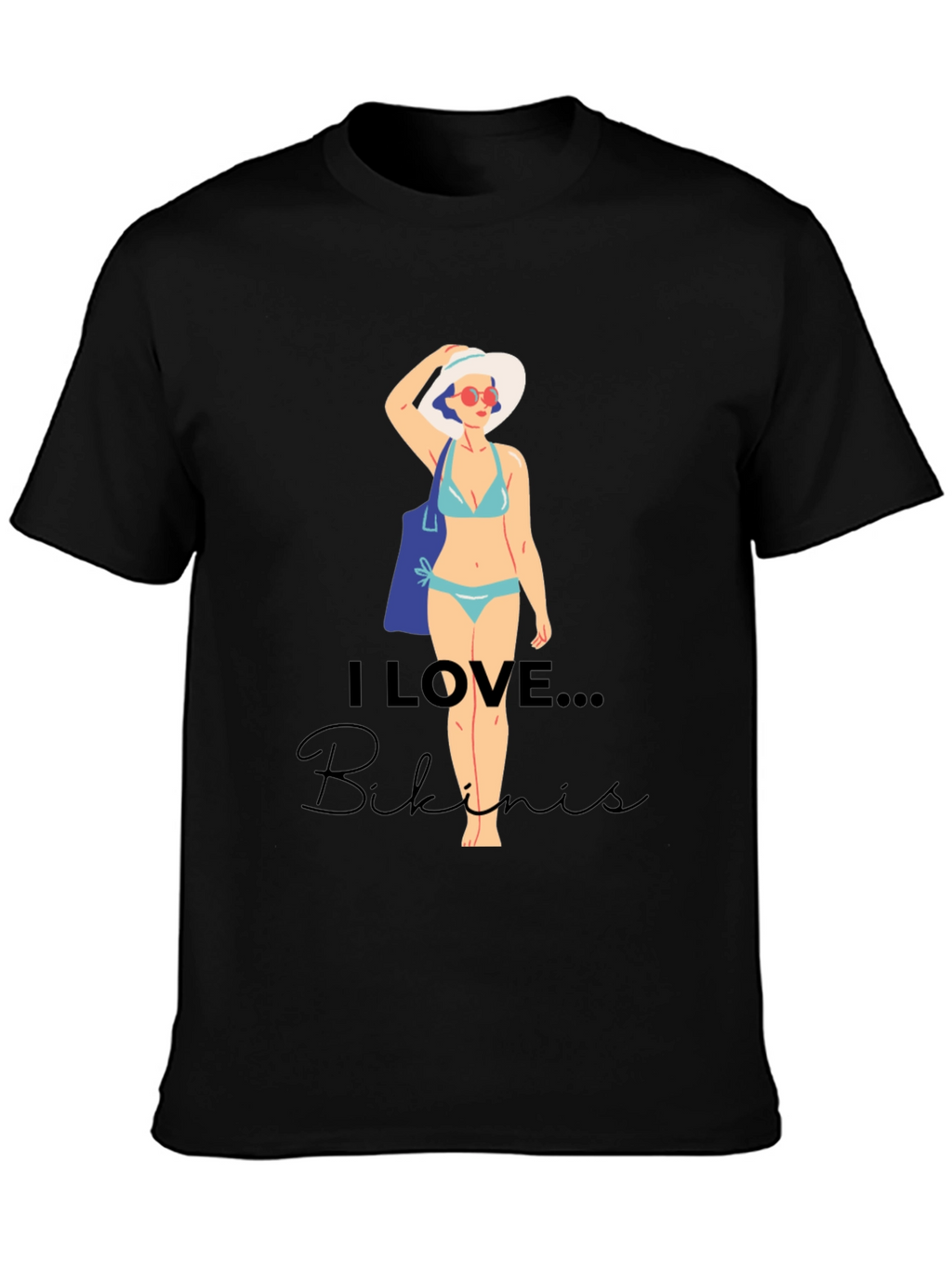 I Love Bikinis Graphic Tee - Casual Summer Style