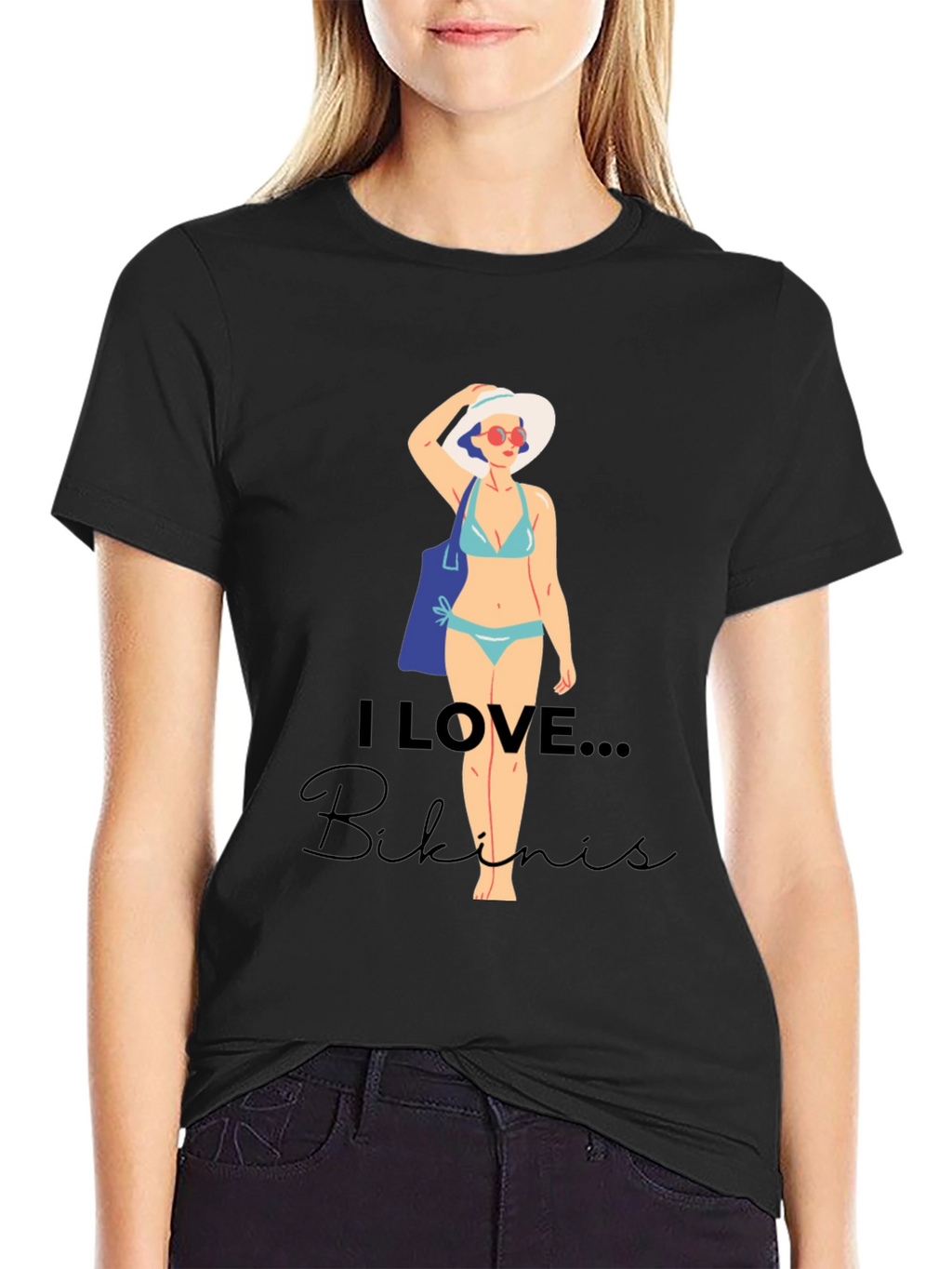 I Love Bikinis Graphic Tee - Casual Summer Style