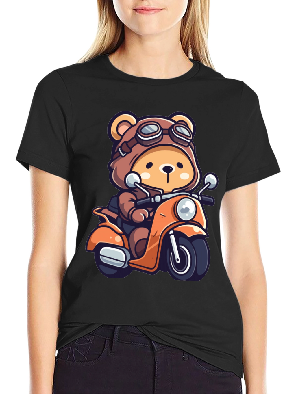 Bear on Scooter Graphic T-Shirt