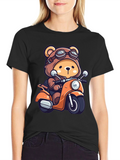Bear on Scooter Graphic T-Shirt